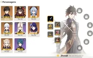 CONTA GENSHIN AR56 HUTAO C1 HOMA, GANYU c ARCO DE AMOS +11 ⭐