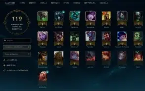CONTA PLATINA 5 - 43 CAMPEÕES - 9 SKINS