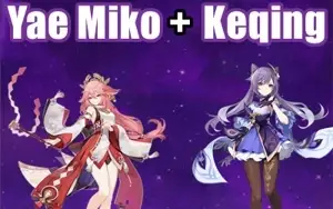 Conta Genshin Impact AR 5 com Yae Miko e Keqing