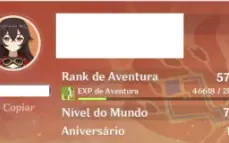 Conta Ar58 - 18 T5 Muito Forte C/ Ótimas Builds - Yelan + Aq