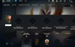 Conta Unranked com 28 Champs e 4 Skins + 2 Fragmentos