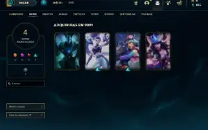 Conta Unranked com 28 Champs e 4 Skins + 2 Fragmentos