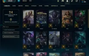 Conta Unranked com 28 Champs e 4 Skins + 2 Fragmentos