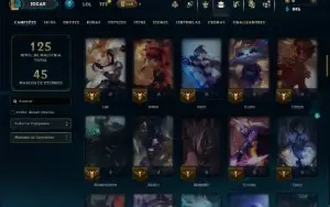 Ouro 3 com 90 Champs e 34 Skins ( JG / SUP / TOP )