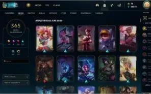 Vendo acc de LOL com 365 skins algumas muito raras