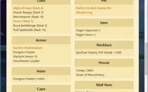 Conta AQW, LVL 55 com Class: Necromance rank 10.
