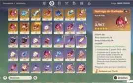 Conta Mundo level 41 +  Venti  +  100% Geoculos + Olho Vento