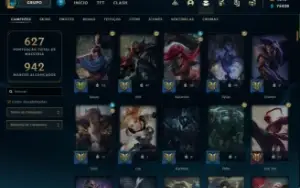 conta lol com 257 skins e todos os champs + 4215 de rp