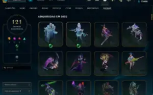 conta lol com 257 skins e todos os champs + 4215 de rp