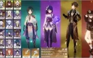 Xiao Shogun ZhongLi Hutao Ganyu Itto +Espinha&Espada Celest