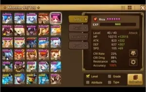 Conta Summoners War : Bael. Laika, Rica + outros