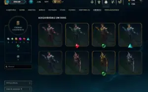 Platina 4 com 35 Champs e 7 Skins