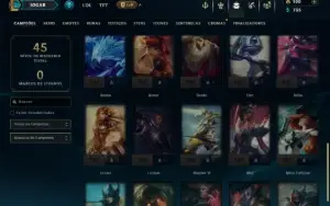 Platina 4 com 35 Champs e 7 Skins