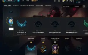 Platina 4 com 35 Champs e 7 Skins