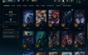 Platina 4 com 35 Champs e 7 Skins