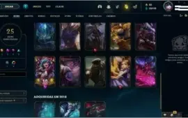 CONTA LOL PLATINA 4, 25 SKINS E 69 CAMPEÕES