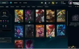 CONTA LOL PLATINA 4, 25 SKINS E 69 CAMPEÕES