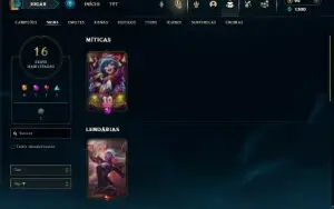 Platina 4 com 60 Champs e 16 Skins + 2 Fragmentos
