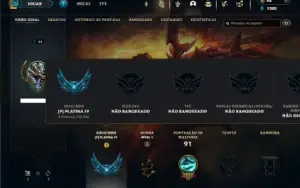 Platina 4 com 60 Champs e 16 Skins + 2 Fragmentos