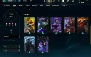 Platina 4 com 60 Champs e 16 Skins + 2 Fragmentos