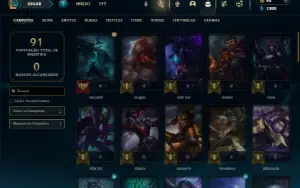 Platina 4 com 60 Champs e 16 Skins + 2 Fragmentos