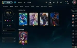 CONTA LOL LVL 122 234 SKINS