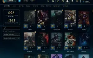 Conta League of Legends/ Platina com muitas skins!
