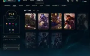 Conta Lol Platina IV solo/Diamante IV flex 5x5 c/ 387 skins