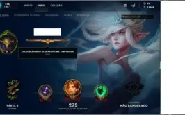 conta league of legends unranked e ouro na  season 6 e 7
