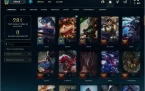 Conta unranked com 71 skins e 85 champs