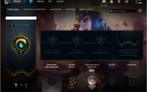 Conta unranked com 71 skins e 85 champs