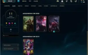 Conta platina 1 com 49 PDL, 11 skins e 42 champs