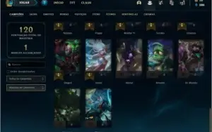 Conta platina 1 com 49 PDL, 11 skins e 42 champs