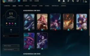 Conta platina 1 com 49 PDL, 11 skins e 42 champs