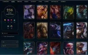 Conta LOL - Diamante 4/236 Skins/Todos os Champs