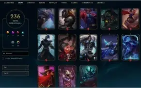 Conta LOL - Diamante 4/236 Skins/Todos os Champs