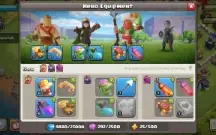 Clash Of Clans CV12 5 construtores, Herois LVL: 47,51 e 22