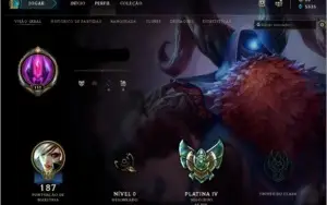 Conta Platina IV LoL Lvl 112