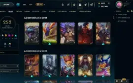 Conta League of Legends, ex mestre (2021), 252 skin+2635 RP