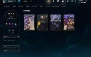 Unranked com TODOS os Champs e 277 Skins + 8 Prestigios
