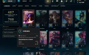 Unranked com TODOS os Champs e 277 Skins + 8 Prestigios