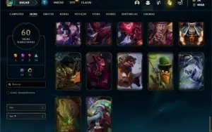 Conta ouro 2 com 102 Champs e 60 Skins