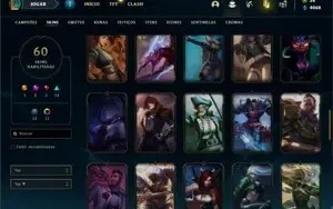 Conta ouro 2 com 102 Champs e 60 Skins