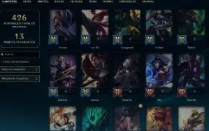 Ouro 1 com 140 Champs e 132 Skins