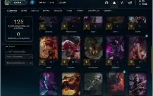 Conta unranked (ex ouro 1), com 33 champs e 19 skins