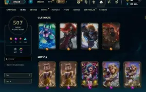 Unranked com TODOS os champs e 507 Skins ( MAIN ADC )