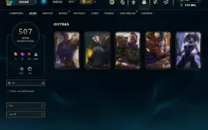 Unranked com TODOS os champs e 507 Skins ( MAIN ADC )
