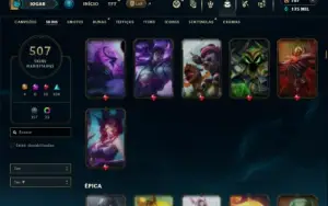 Unranked com TODOS os champs e 507 Skins ( MAIN ADC )
