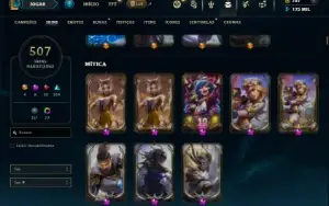 Unranked com TODOS os champs e 507 Skins ( MAIN ADC )