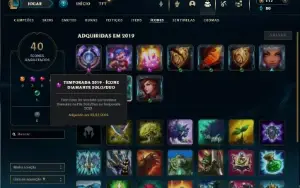 Platina 4 com 55 Champs e 9 Skins + 3 Fragmentos